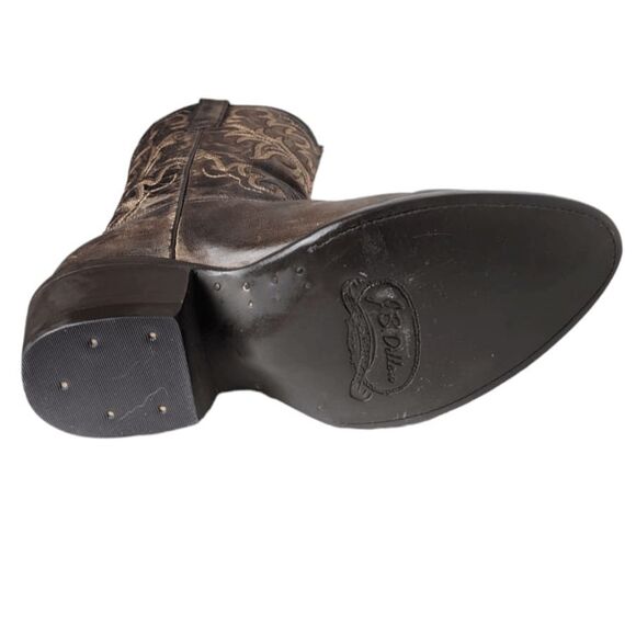 J.B. DILLON Distressed Brown Leather Western Boot Size 7EE - Picture 8 of 10